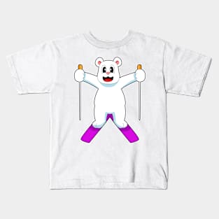 Polar bear Skier Ski Winter sports Kids T-Shirt